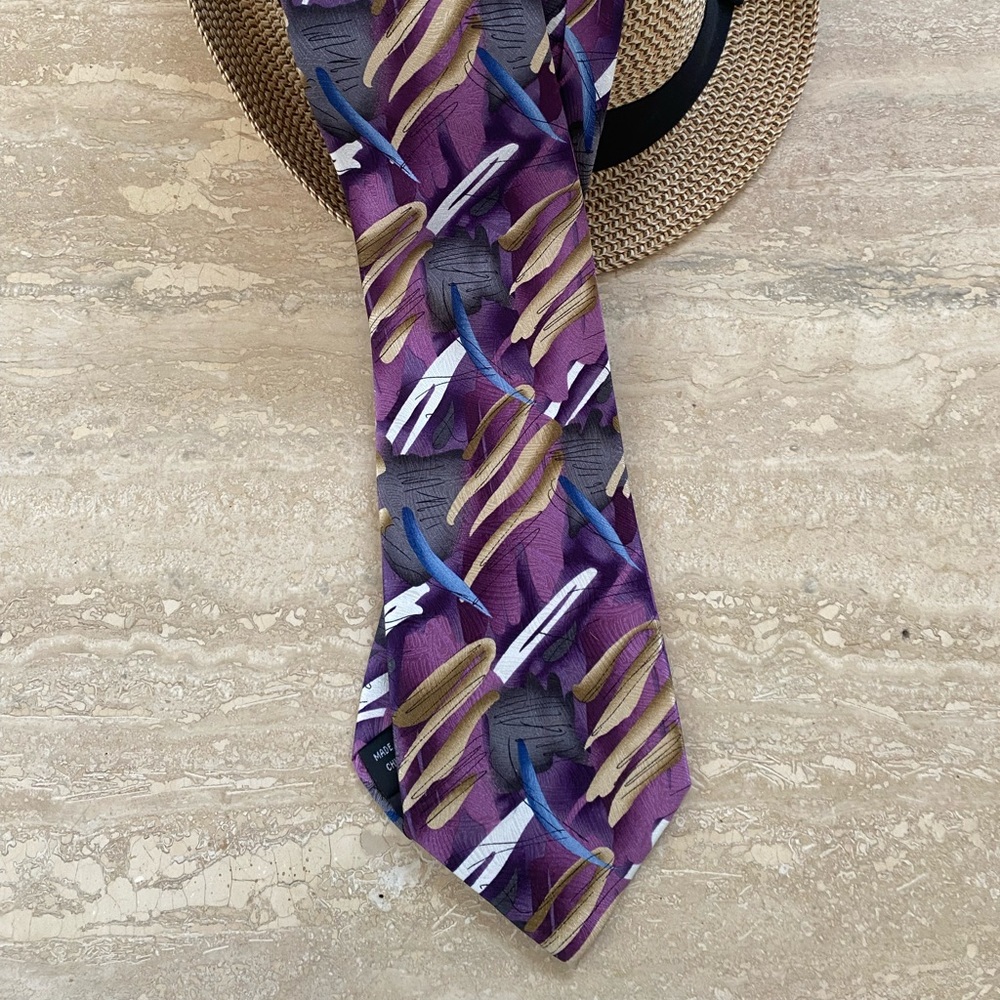 J Garcia Designer Tie purple/black Abstract Design